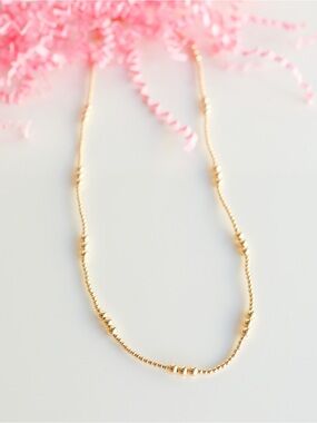 Beaded Blondes 16 Inch Gold ILY Necklace